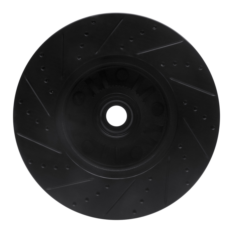 Ford E-150 Brake Rotor (1) - Front Right - R1 Concepts - Drilled & Slotted - Black - `04-`06